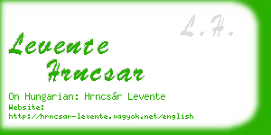 levente hrncsar business card